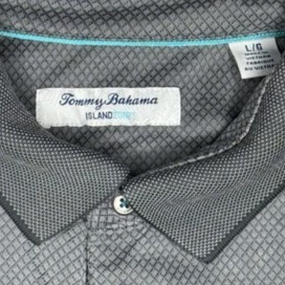 Tommy Bahama Island Zone Mens Large Polo Shirt‎ Gray Casual Golf Embroidered - Picture 4 of 5